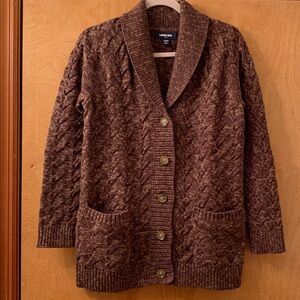 Lands' End Women's Chocolate Cardigan Sweater